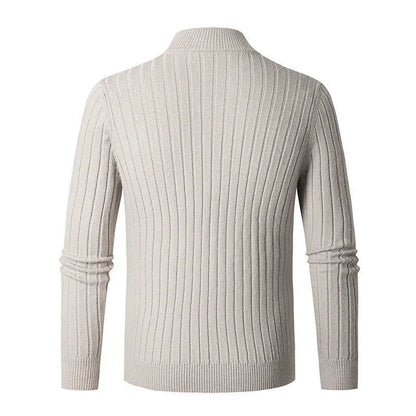 Warm Crew Neck Half Zip Sweater