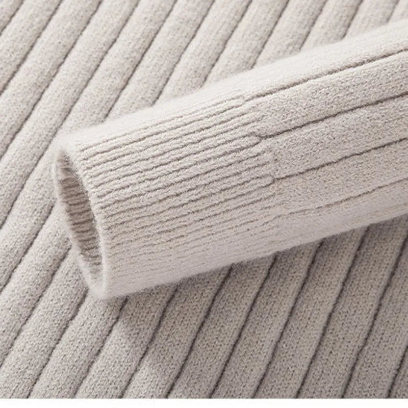 Warm Crew Neck Half Zip Sweater