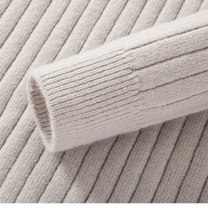 Warm Crew Neck Half Zip Sweater
