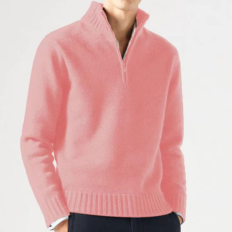 Warm Men's Fleece Quarter Zip Pullover Sweater