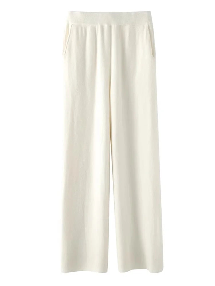 Luxurious Warm High Waisted Cashmere Pants