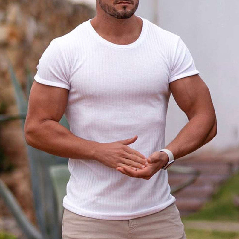 Slim Fit Crew Neck Comfortable Tee Shirt - OutfitLondon