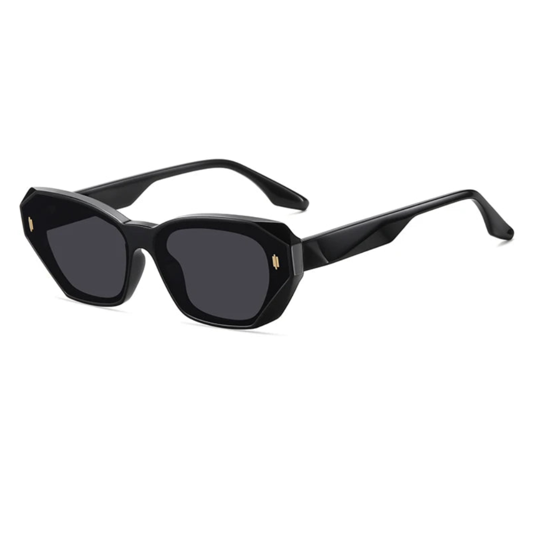 OutfitLondon Women's Cat Eye Sunglasses Polarized Acetate Glossy Black