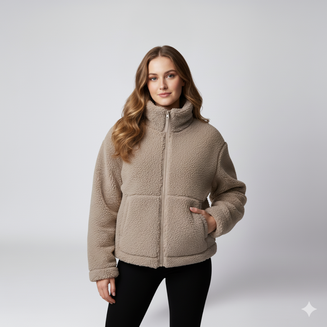 Cozy Womens Fleece Oversized Zip Up Jacket