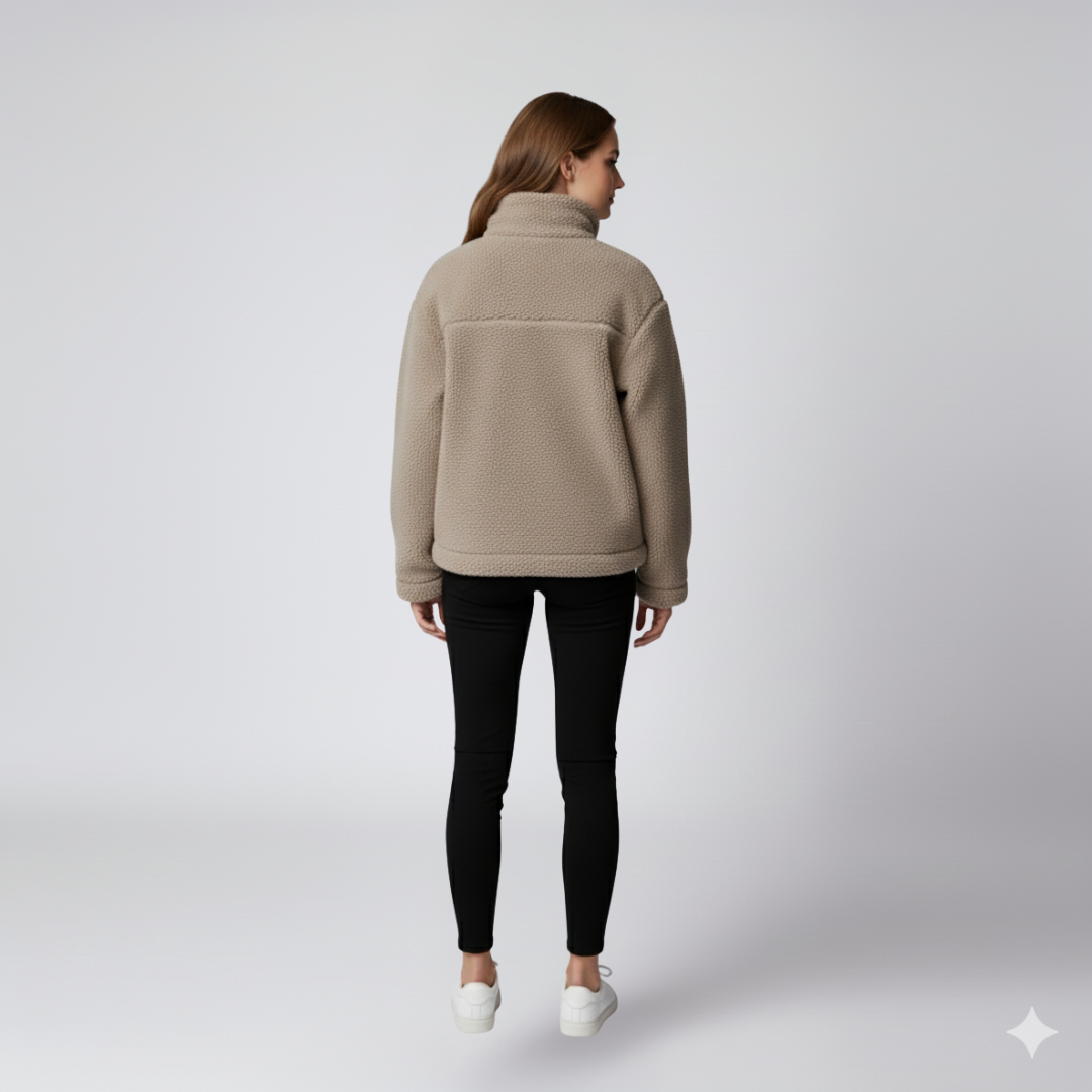 Cozy Womens Fleece Oversized Zip Up Jacket
