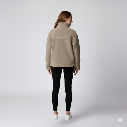 Cozy Womens Fleece Oversized Zip Up Jacket