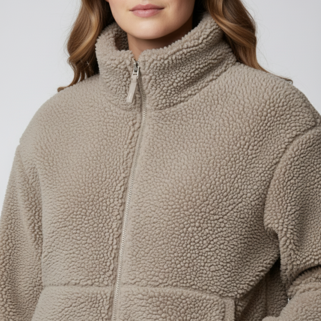Cozy Womens Fleece Oversized Zip Up Jacket