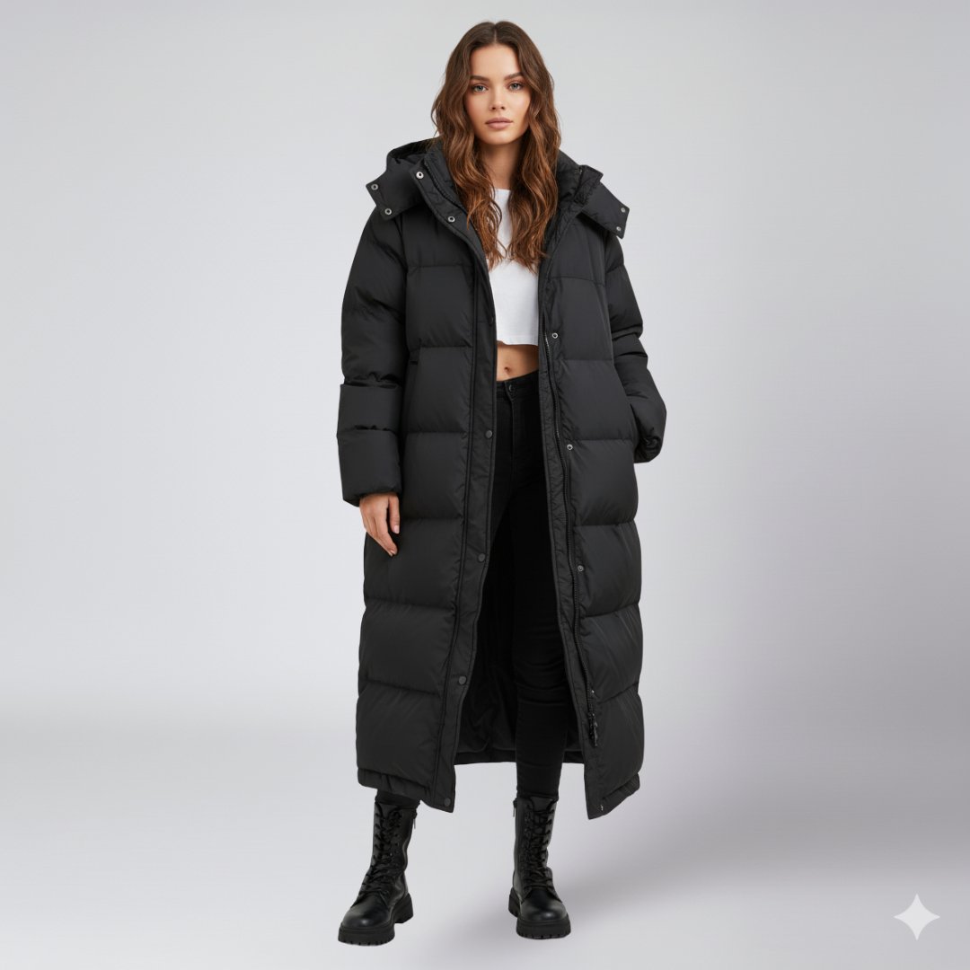 Warm Women's Long Quilted Puffer Jacket - OutfitLondon