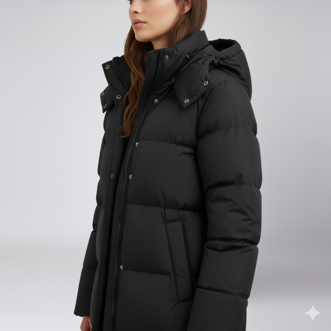 Warm Women's Long Quilted Puffer Jacket