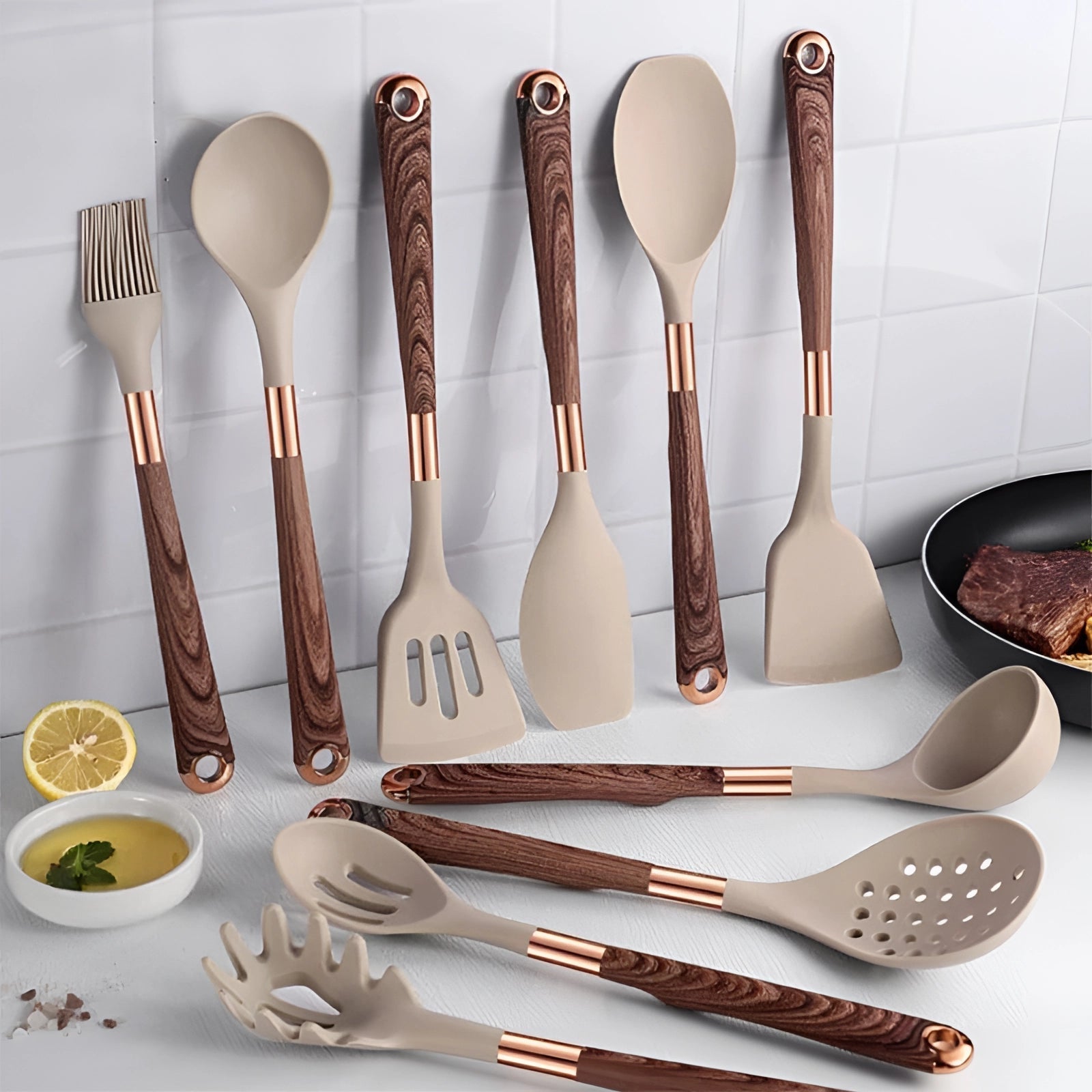 High Quality 10pc Kitchen Utensil Set with Ergonomic Handles - OutfitLondon