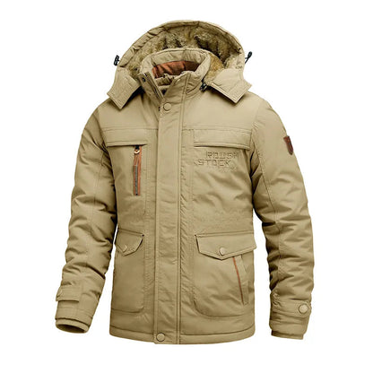 Warm Insulated Waterproof Men's Parka Jacket with Hood