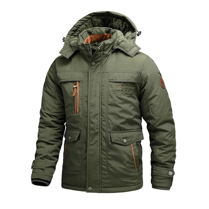 Warm Insulated Waterproof Men's Parka Jacket with Hood