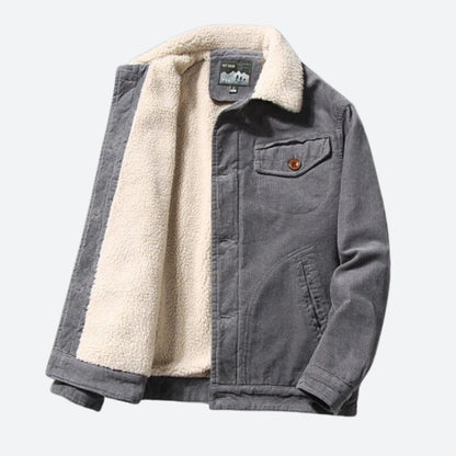 Classic Fit Corduroy Mens Coat - Warm Fleece Lining