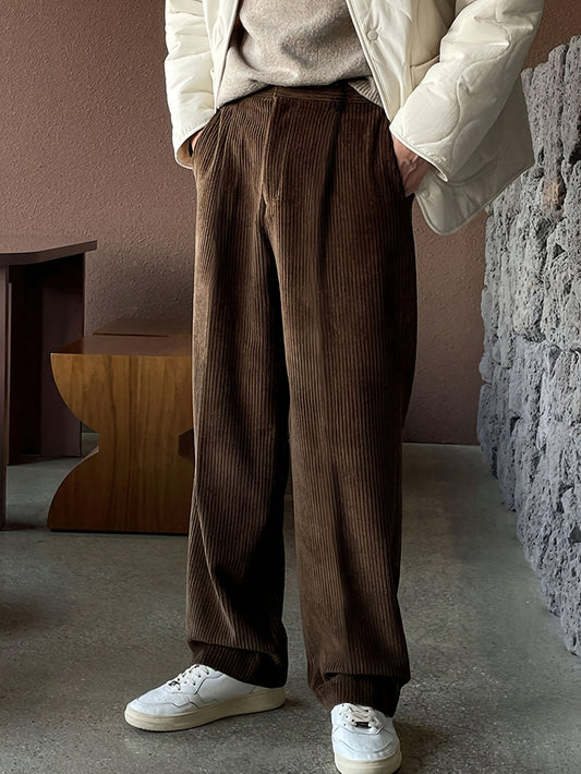 Lightweight Beige Casual Mens Trousers - OutfitLondon