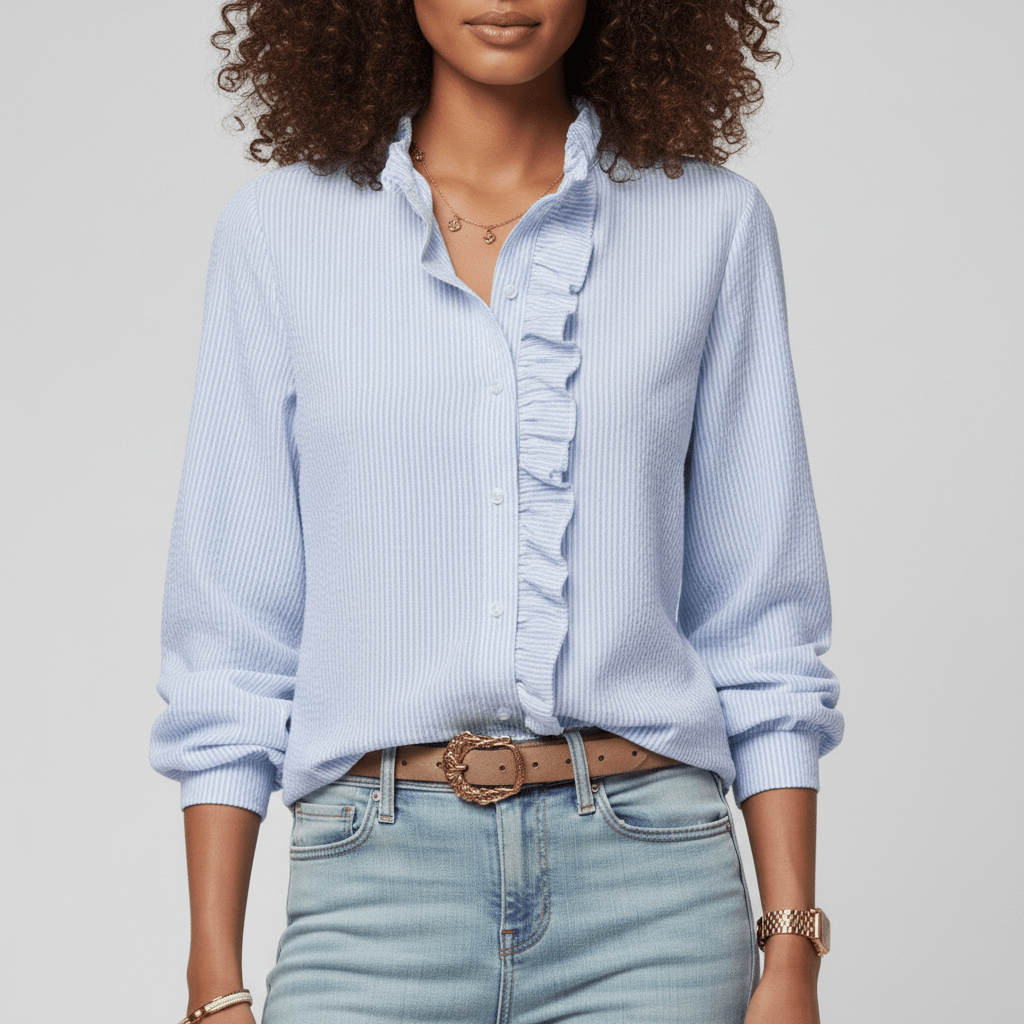 Feminine Gathering Detail Women's Long Sleeve Top