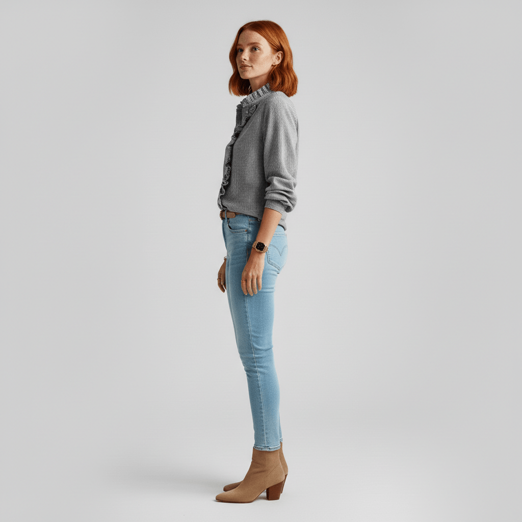 Feminine Gathering Detail Women's Long Sleeve Top