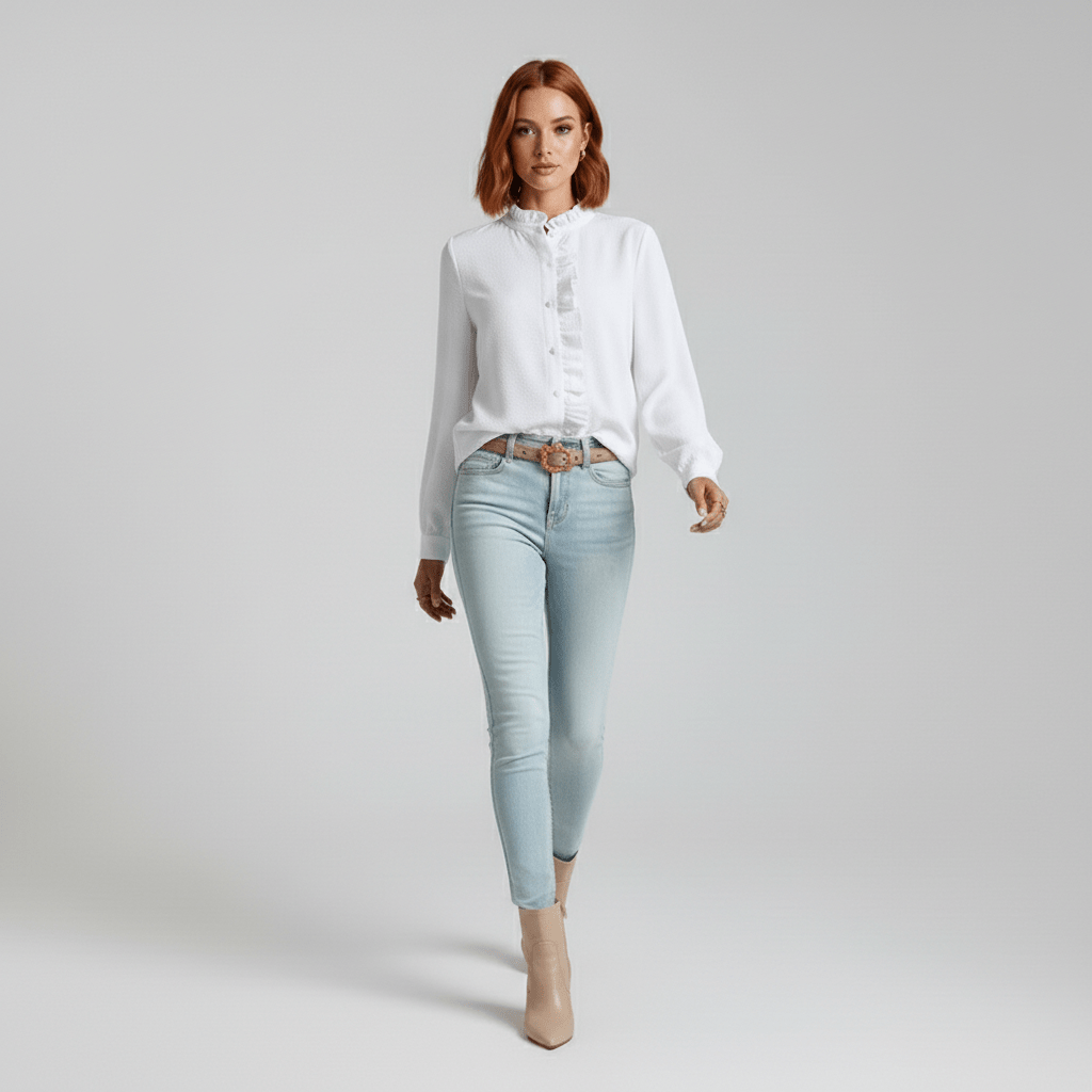 Feminine Gathering Detail Women's Long Sleeve Top