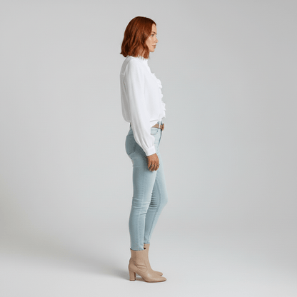 Feminine Gathering Detail Women's Long Sleeve Top