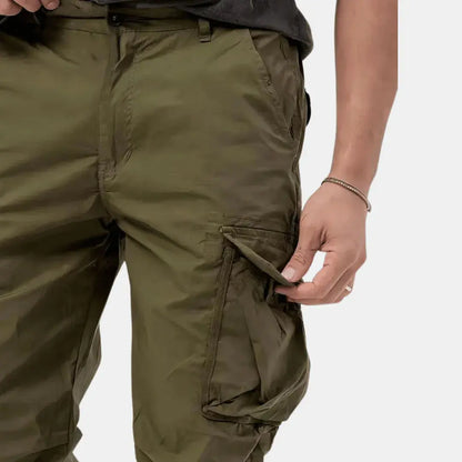 Men's Cotton Cargo Joggers Stretch Black