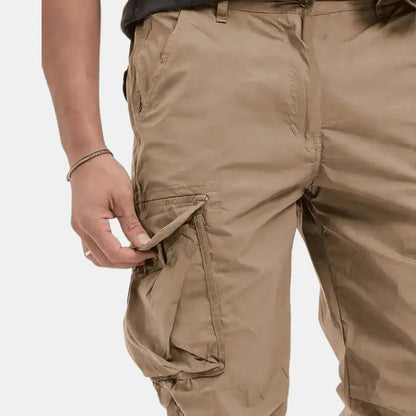 Men's Cotton Cargo Joggers Stretch Black