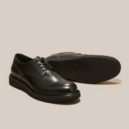 Men's Elegant Leather Oxfords - Smart Round Toe Shoes