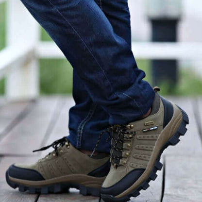 Waterproof Green Hiking Boots Leather Trekking Shoes