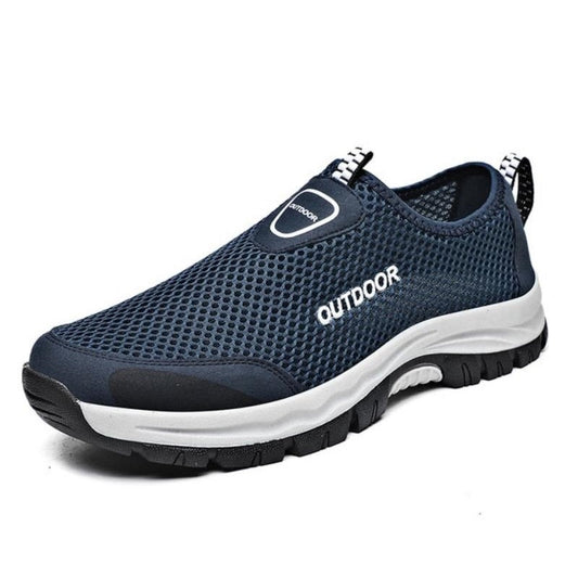 Comfortable Easy Slip-on Walking Shoes Blue - OutfitLondon