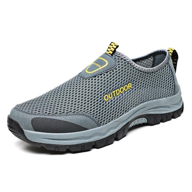 Comfortable Slip-on - Supportive Gray Walking Shoes - OutfitLondon