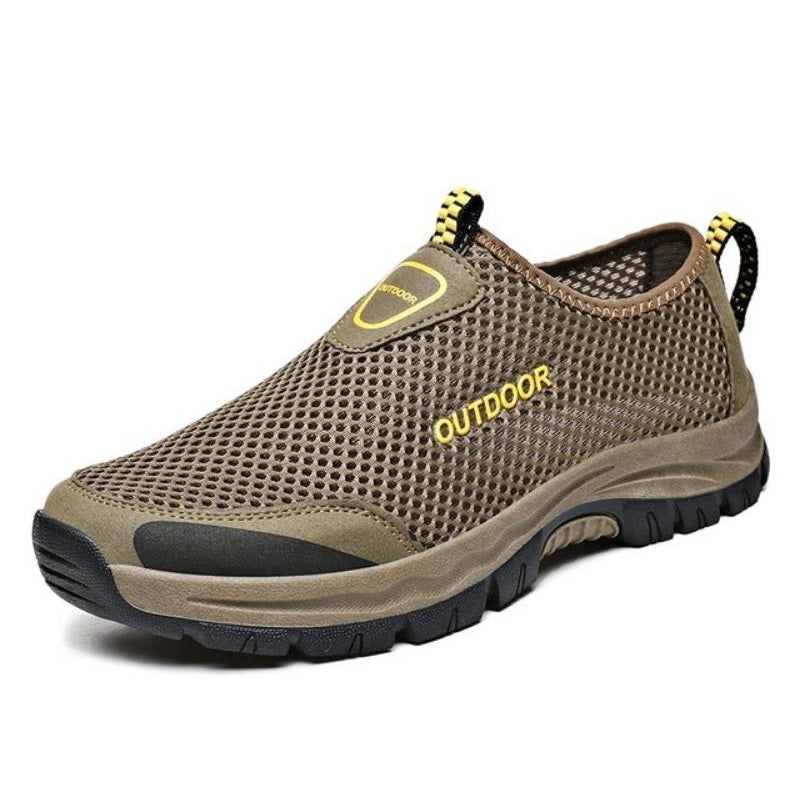 Comfortable Slip-on - Supportive Walking Shoes Brown - OutfitLondon