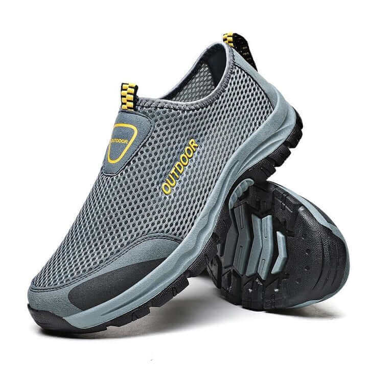 Comfortable Slip-on - Supportive Gray Walking Shoes