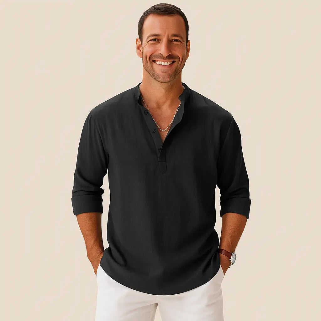 Rugged Long Sleeve Mens Henley Shirt