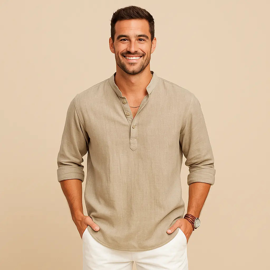 Rugged Long Sleeve Mens Henley Shirt