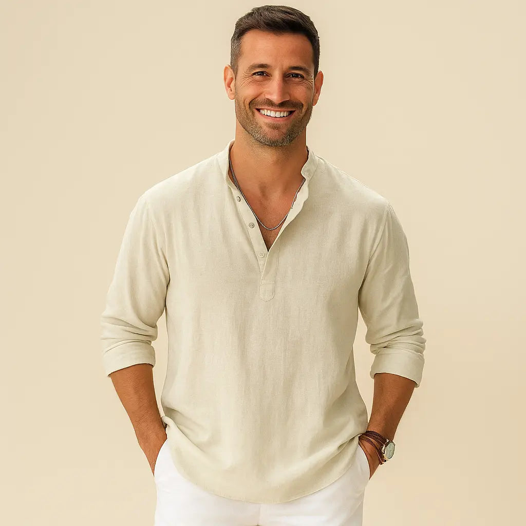 Rugged Long Sleeve Mens Henley Shirt