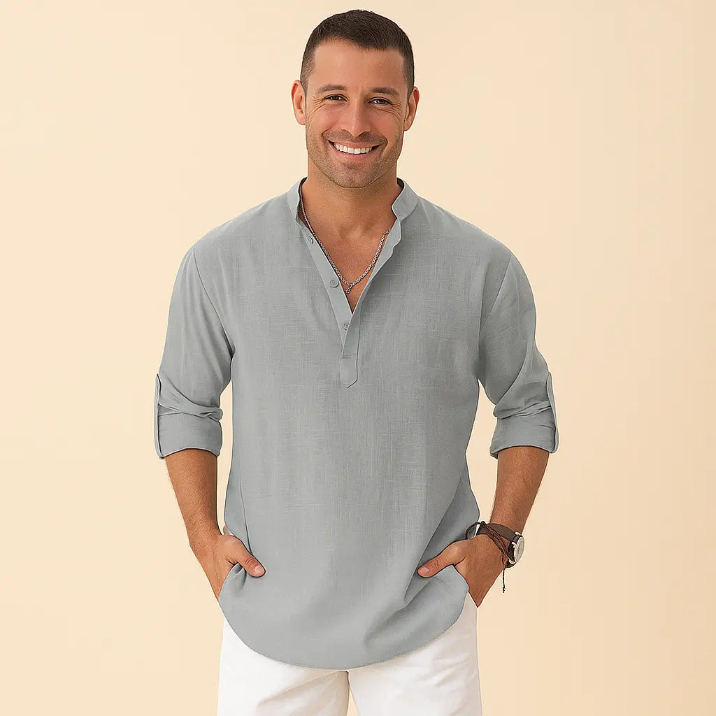 Rugged Long Sleeve Mens Henley Shirt