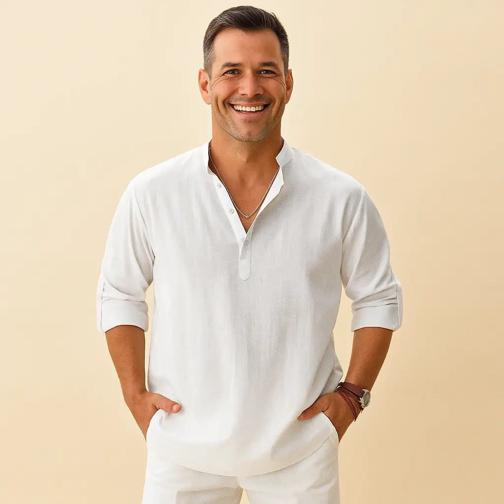 Rugged Long Sleeve Mens Henley Shirt
