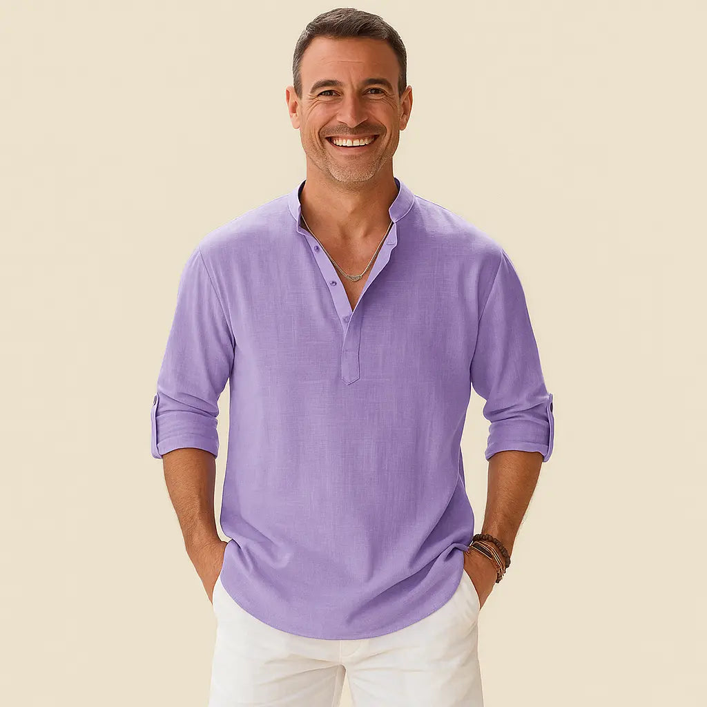 Rugged Long Sleeve Mens Henley Shirt