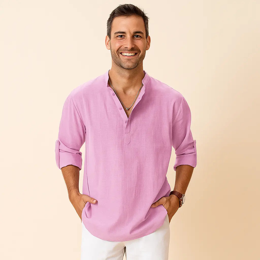 Rugged Long Sleeve Mens Henley Shirt