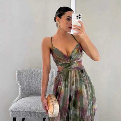 Elegant Women's Floral Evening Gown