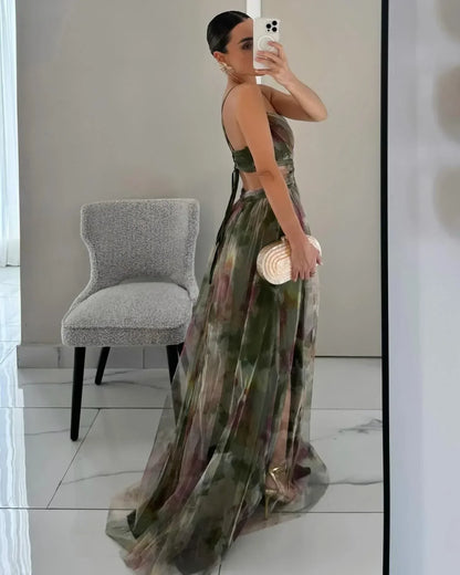 Elegant Women's Floral Evening Gown
