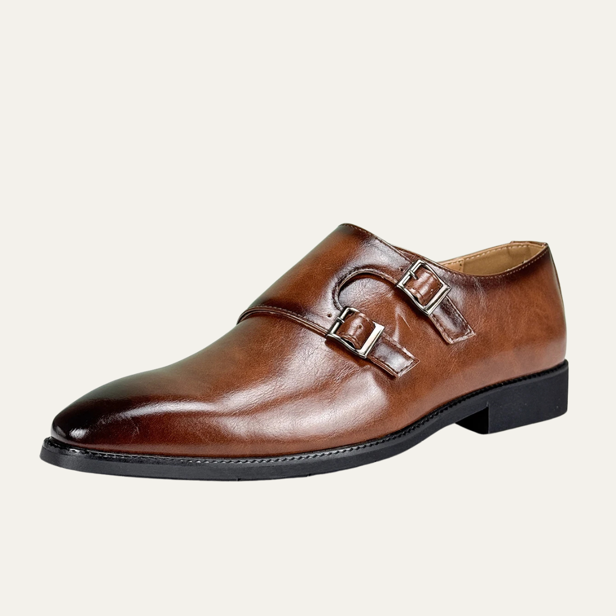 Classic Italian Leather Double Strap Dress Shoes - OutfitLondon