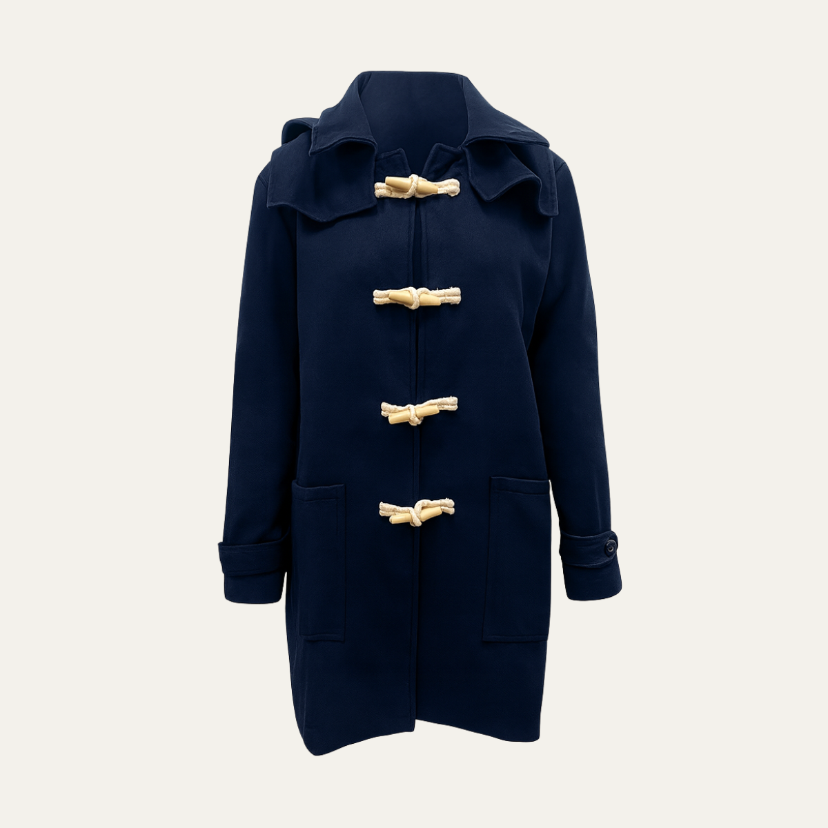 Classic Navy Mens Wool Pea Coat - OutfitLondon