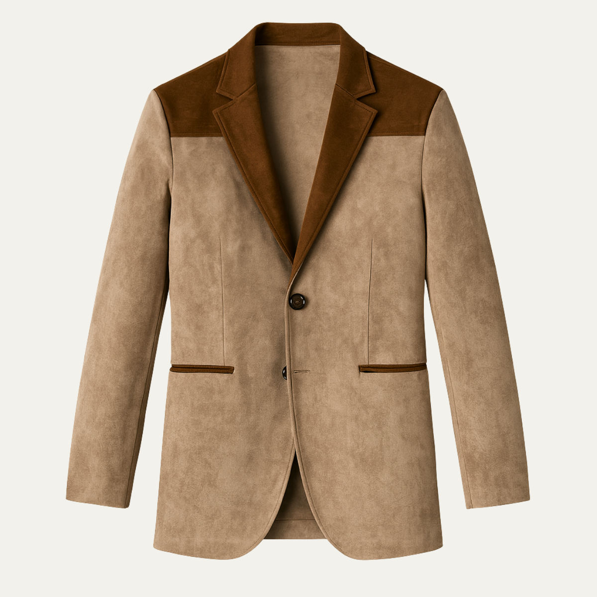 Men's Classic Slim Fit Tan Suede Blazer Jacket - OutfitLondon