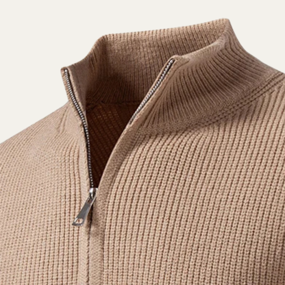 Thick Warm Mens Cable Knit Zip Cardigan