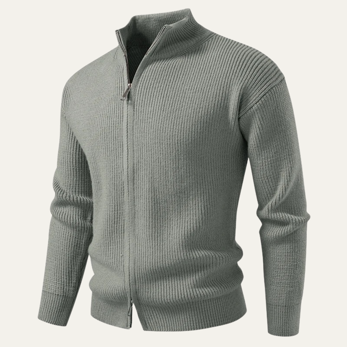Thick Warm Mens Cable Knit Zip Cardigan