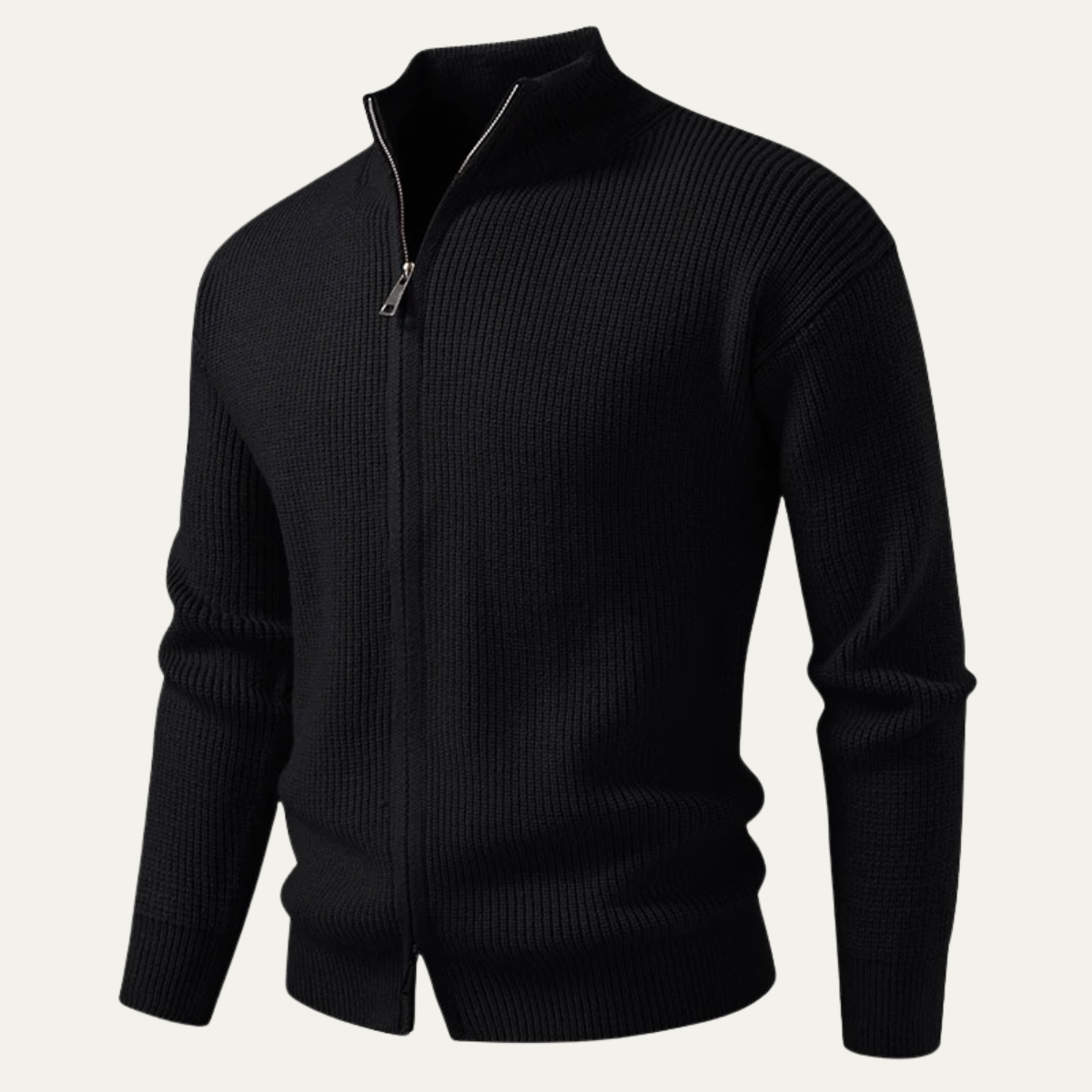 Thick Warm Mens Cable Knit Zip Cardigan