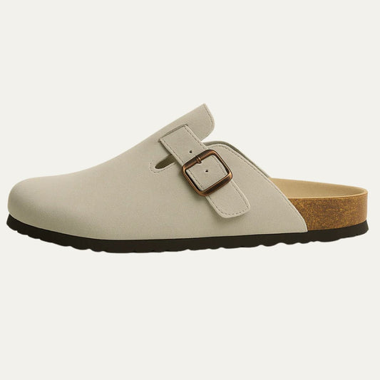 Comfortable Leather Slip On Clog Shoe - OutfitLondon