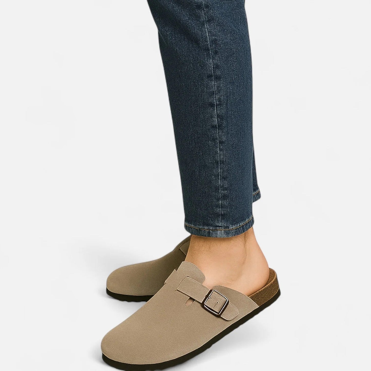 Comfortable Men's Wool Slippers with Cushion Footbed