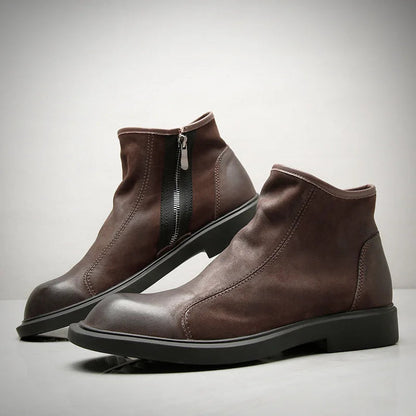 Simple Brown Leather Chelsea Boots