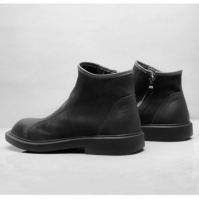 Simple Brown Leather Chelsea Boots