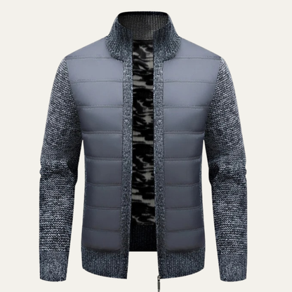 Warm Water-Resistant Puffer Knit Jacket